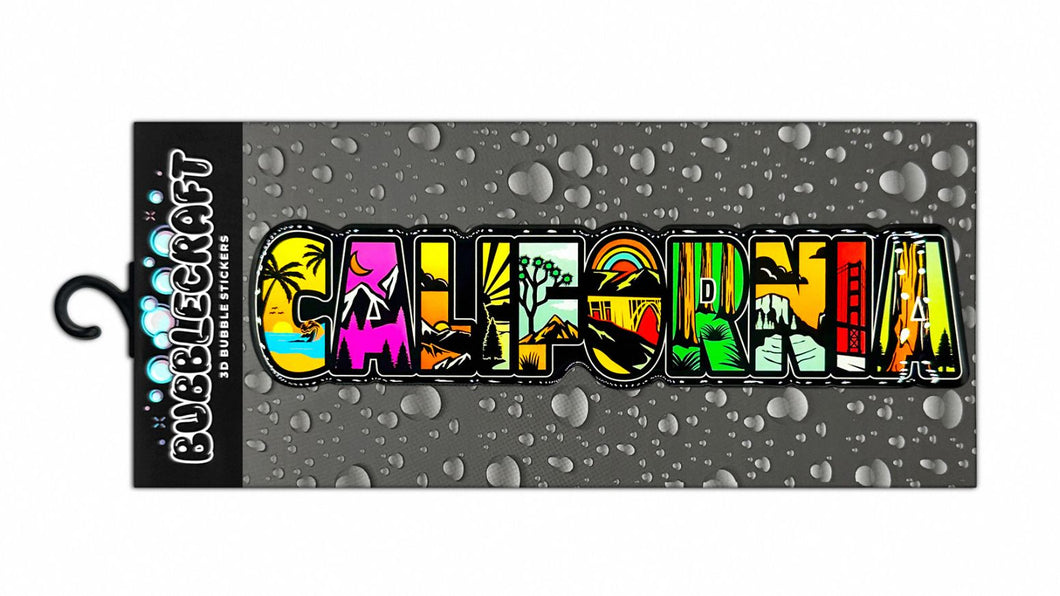 California 3D Bubble Sticker