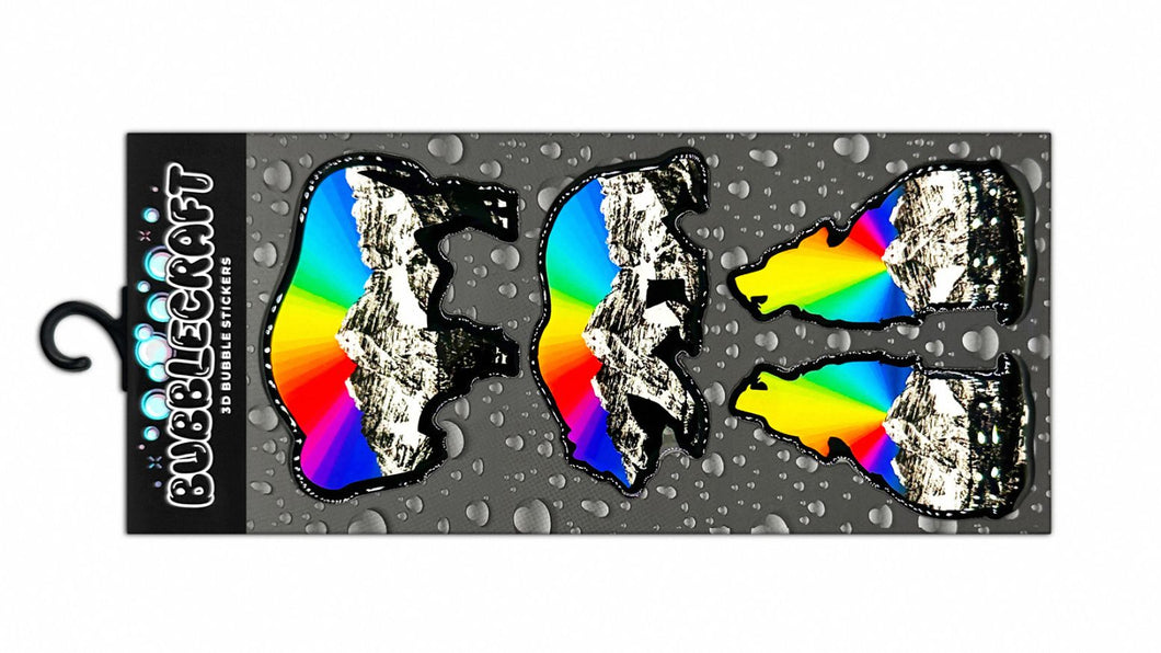 California Bear Rainbow 3D Bubble Sticker