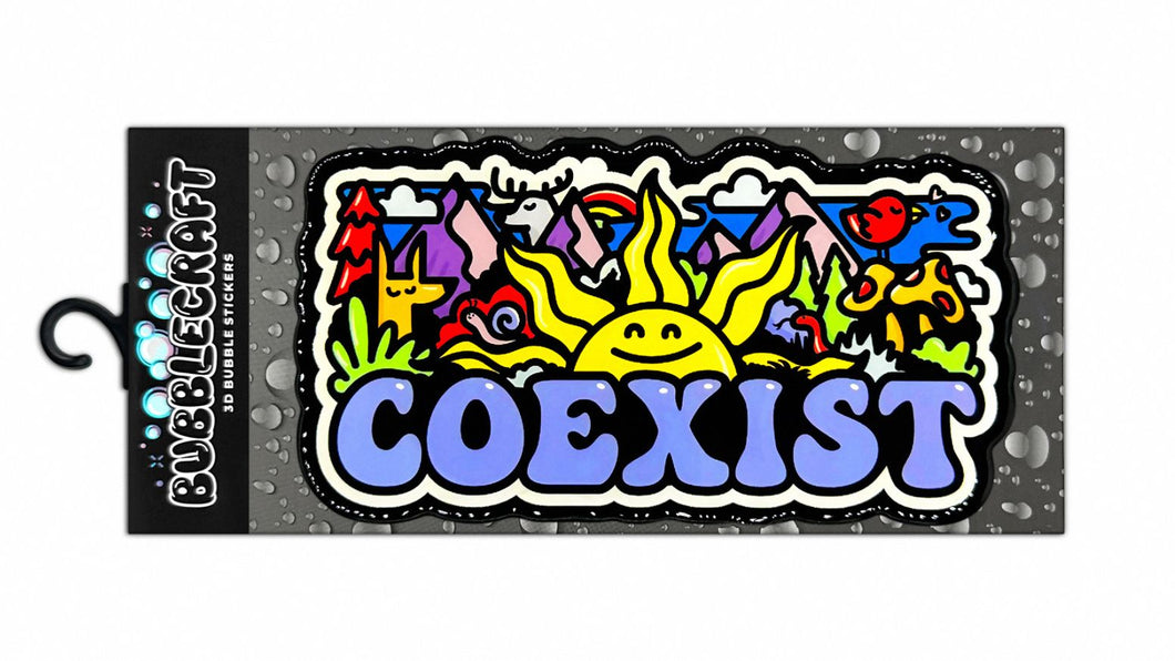 Coexist 3D Bubble Sticker